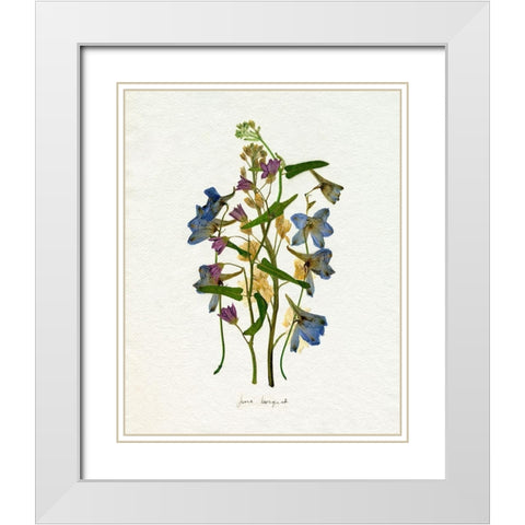 Pressed June Arrangement I White Modern Wood Framed Art Print with Double Matting by Caroline, Emma