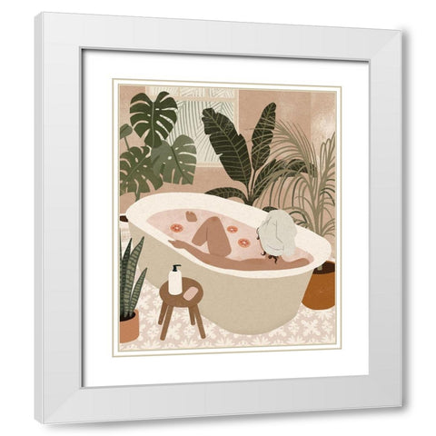 Home Spa II White Modern Wood Framed Art Print with Double Matting by Barnes, Victoria