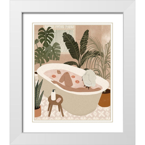 Home Spa II White Modern Wood Framed Art Print with Double Matting by Barnes, Victoria