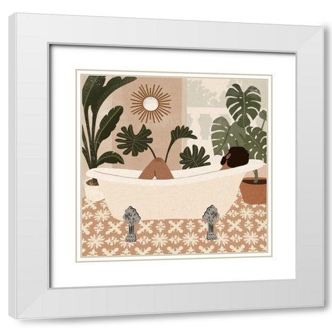 Home Spa IV White Modern Wood Framed Art Print with Double Matting by Barnes, Victoria