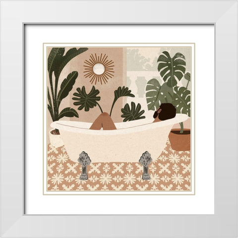 Home Spa IV White Modern Wood Framed Art Print with Double Matting by Barnes, Victoria