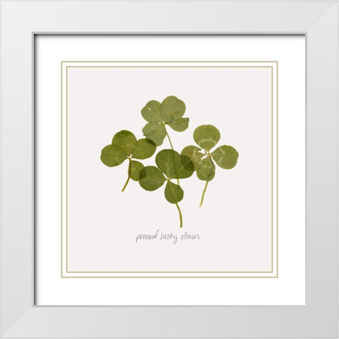 Pressed Clover I White Modern Wood Framed Art Print with Double Matting by Popp, Grace