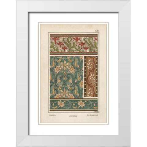 Nouveau Decorative III White Modern Wood Framed Art Print with Double Matting by Vision Studio