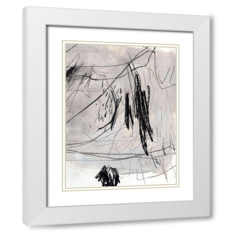 Charcoal Waltz II White Modern Wood Framed Art Print with Double Matting by Parker, Jennifer Paxton