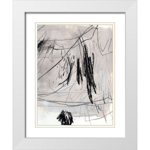 Charcoal Waltz II White Modern Wood Framed Art Print with Double Matting by Parker, Jennifer Paxton