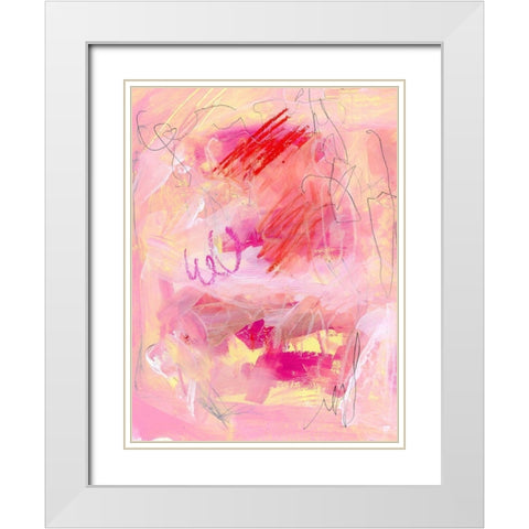 Chroma Pink I White Modern Wood Framed Art Print with Double Matting by Parker, Jennifer Paxton