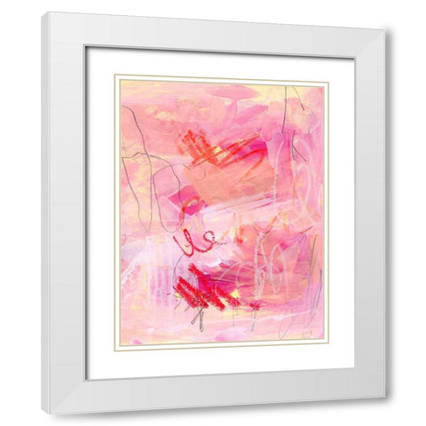 Chroma Pink II White Modern Wood Framed Art Print with Double Matting by Parker, Jennifer Paxton