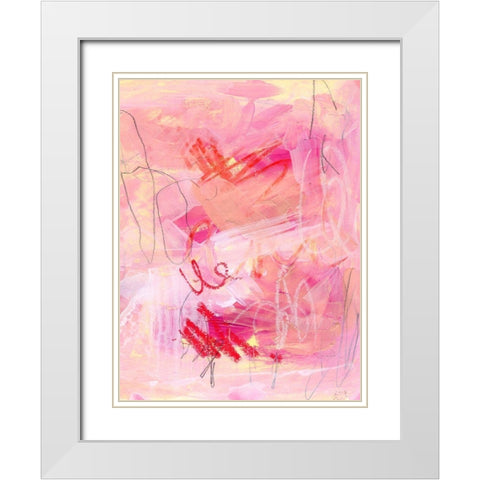 Chroma Pink II White Modern Wood Framed Art Print with Double Matting by Parker, Jennifer Paxton