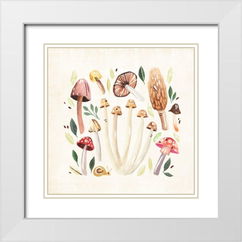 Fungi Field Trip II White Modern Wood Framed Art Print with Double Matting by Warren, Annie