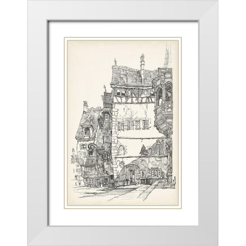 Vintage Italian Village I White Modern Wood Framed Art Print with Double Matting by Foust, Richard