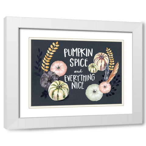 Harvest Blue Pumpkin I White Modern Wood Framed Art Print with Double Matting by Parker, Jennifer Paxton