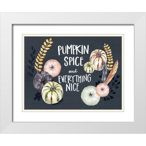 Harvest Blue Pumpkin I White Modern Wood Framed Art Print with Double Matting by Parker, Jennifer Paxton