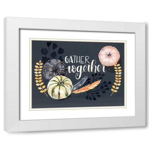 Harvest Blue Pumpkin II White Modern Wood Framed Art Print with Double Matting by Parker, Jennifer Paxton