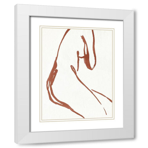 Curves I White Modern Wood Framed Art Print with Double Matting by Parker, Jennifer Paxton