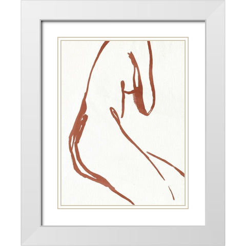 Curves I White Modern Wood Framed Art Print with Double Matting by Parker, Jennifer Paxton