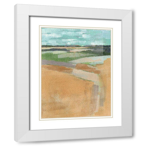 Cubed Prairie I White Modern Wood Framed Art Print with Double Matting by Parker, Jennifer Paxton