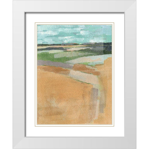 Cubed Prairie I White Modern Wood Framed Art Print with Double Matting by Parker, Jennifer Paxton