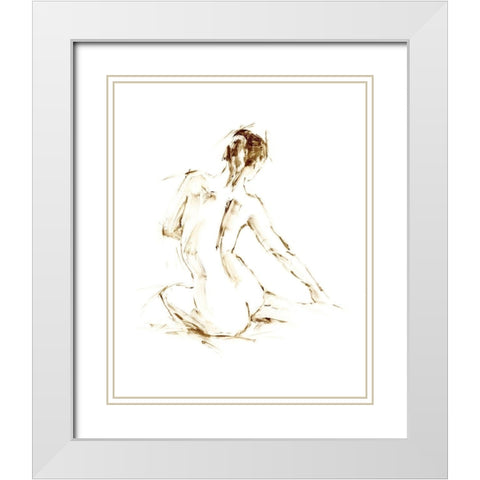 Drybrush Figure Study I White Modern Wood Framed Art Print with Double Matting by Harper, Ethan