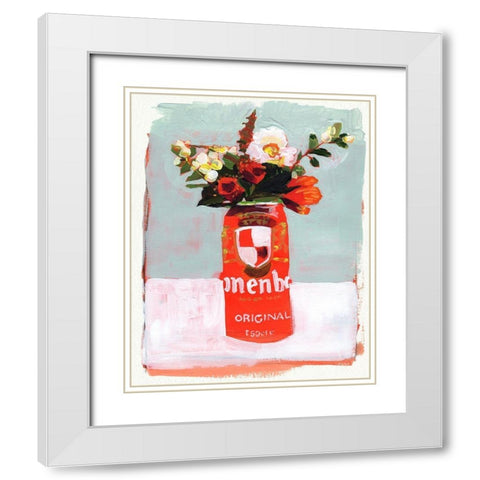 Centerpiece I White Modern Wood Framed Art Print with Double Matting by Parker, Jennifer Paxton