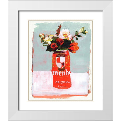 Centerpiece I White Modern Wood Framed Art Print with Double Matting by Parker, Jennifer Paxton