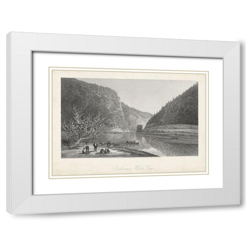 Delaware Water Gap White Modern Wood Framed Art Print with Double Matting by Bryant, William Cullen