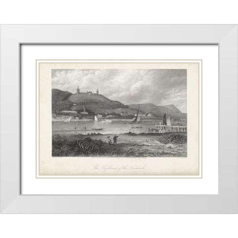 The Highlands of the Neversink White Modern Wood Framed Art Print with Double Matting by Bryant, William Cullen