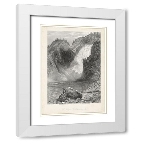 The Upper Yellowstone Falls White Modern Wood Framed Art Print with Double Matting by Bryant, William Cullen
