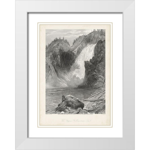 The Upper Yellowstone Falls White Modern Wood Framed Art Print with Double Matting by Bryant, William Cullen