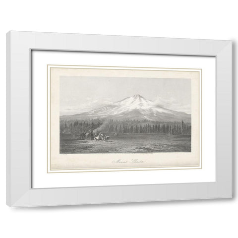 Mount Shasta White Modern Wood Framed Art Print with Double Matting by Bryant, William Cullen
