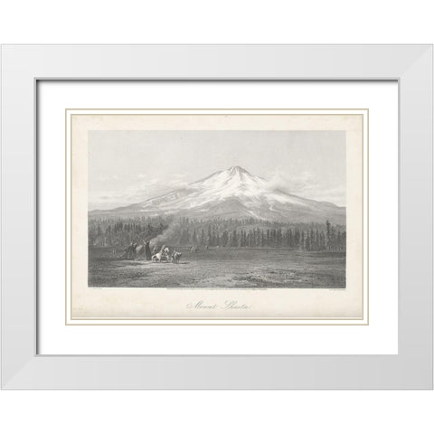 Mount Shasta White Modern Wood Framed Art Print with Double Matting by Bryant, William Cullen