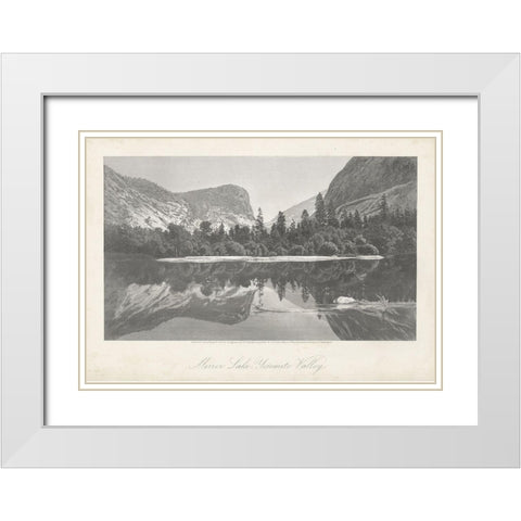 Mirror Lake-Yosemite Valley White Modern Wood Framed Art Print with Double Matting by Bryant, William Cullen