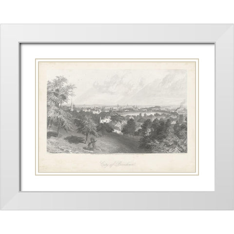 City of Providence White Modern Wood Framed Art Print with Double Matting by Bryant, William Cullen
