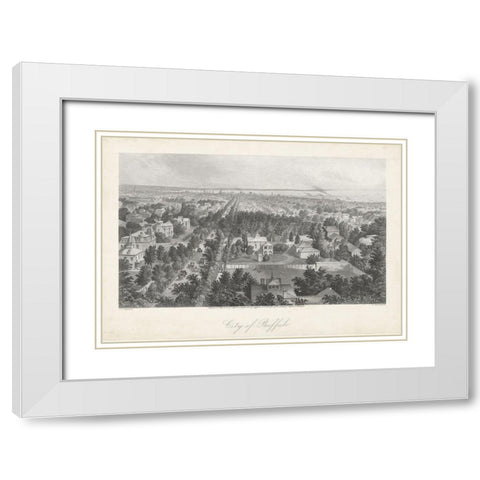 City of Buffalo White Modern Wood Framed Art Print with Double Matting by Bryant, William Cullen