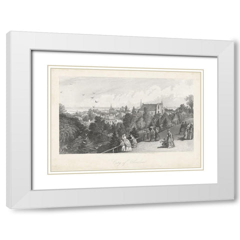 City of Cleveland White Modern Wood Framed Art Print with Double Matting by Bryant, William Cullen
