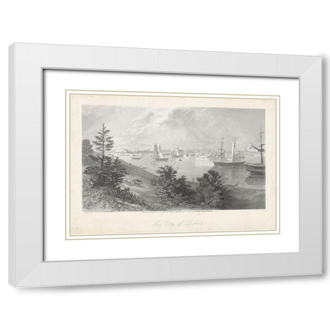 City of Detroit White Modern Wood Framed Art Print with Double Matting by Bryant, William Cullen