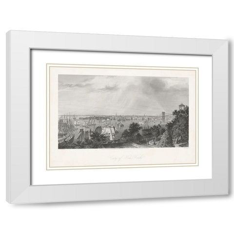 City of New York White Modern Wood Framed Art Print with Double Matting by Bryant, William Cullen