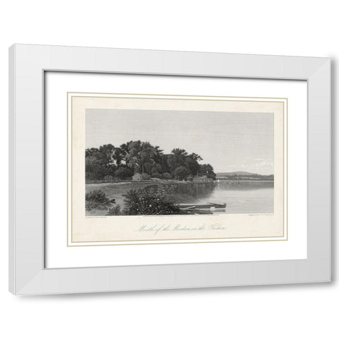 Mouth of the Moodna-on the Hudson White Modern Wood Framed Art Print with Double Matting by Bryant, William Cullen