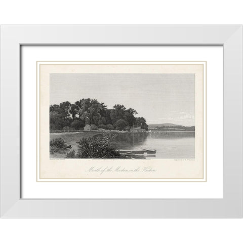 Mouth of the Moodna-on the Hudson White Modern Wood Framed Art Print with Double Matting by Bryant, William Cullen