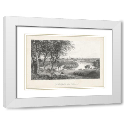 Philadelphia From Belmont White Modern Wood Framed Art Print with Double Matting by Bryant, William Cullen