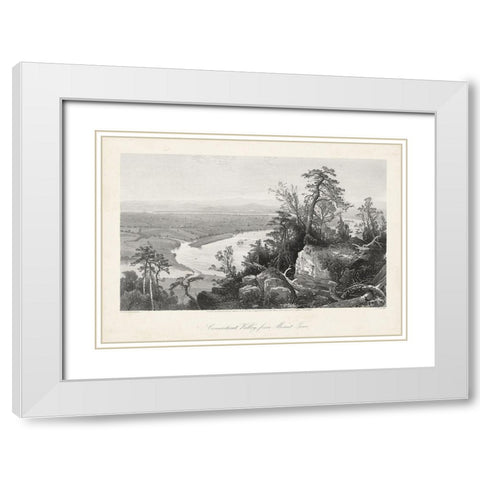 Connecticut Valley from Mount Tom White Modern Wood Framed Art Print with Double Matting by Bryant, William Cullen