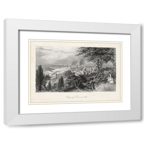 City of Cincinnati White Modern Wood Framed Art Print with Double Matting by Bryant, William Cullen
