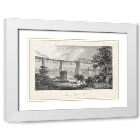 City of Louisville White Modern Wood Framed Art Print with Double Matting by Bryant, William Cullen