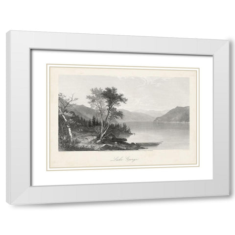 Lake George White Modern Wood Framed Art Print with Double Matting by Bryant, William Cullen