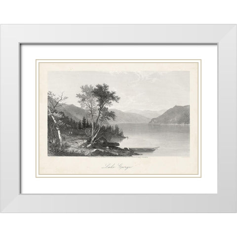 Lake George White Modern Wood Framed Art Print with Double Matting by Bryant, William Cullen