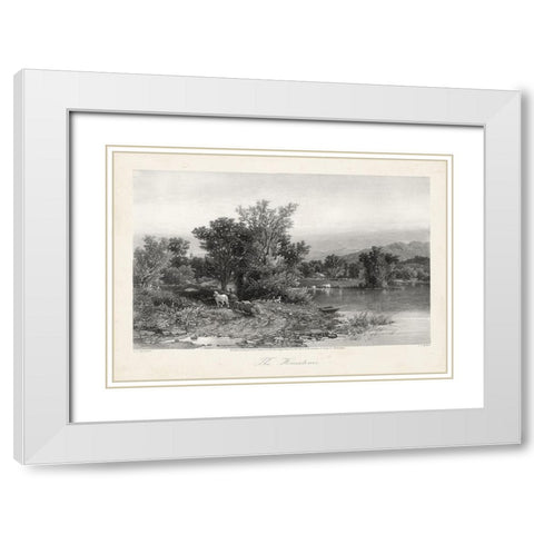 The Housatonic White Modern Wood Framed Art Print with Double Matting by Bryant, William Cullen