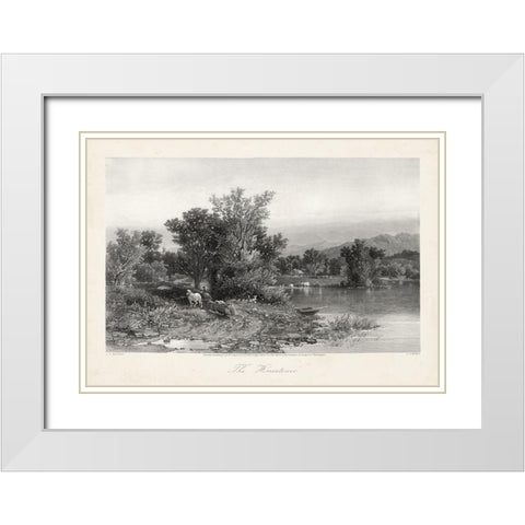 The Housatonic White Modern Wood Framed Art Print with Double Matting by Bryant, William Cullen
