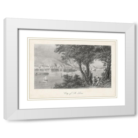 City of St. Louis White Modern Wood Framed Art Print with Double Matting by Bryant, William Cullen