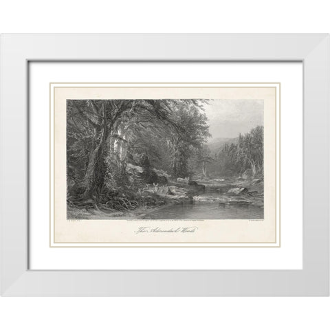 The Adirondack Woods White Modern Wood Framed Art Print with Double Matting by Bryant, William Cullen