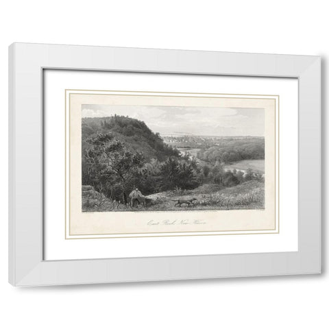 East Rock-New Haven White Modern Wood Framed Art Print with Double Matting by Bryant, William Cullen