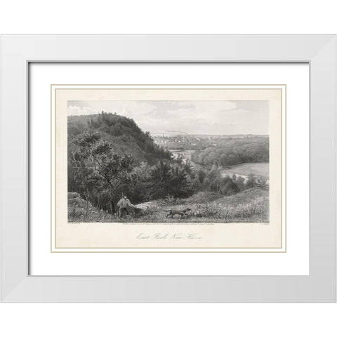 East Rock-New Haven White Modern Wood Framed Art Print with Double Matting by Bryant, William Cullen
